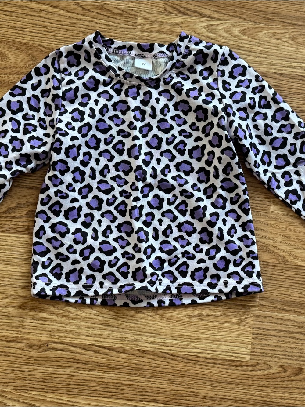 Purple Leopard Print Long Sleeve Top